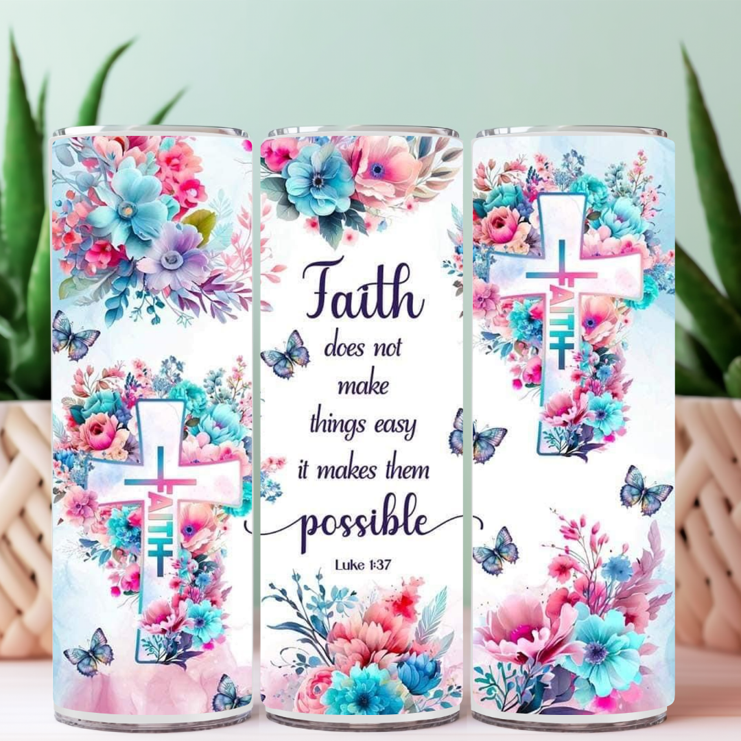 Christian Faith 20 oz Sublimation Tumbler | Positive Affirmation Collection